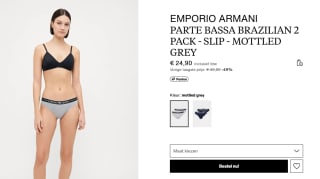 Emporio Armani 2-pack brazilian slips mottled grey voor €24,90 bij Zalando