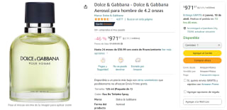 Perfume Dolce & Gabbana Aerosol 125ml por $972 en Amazon
