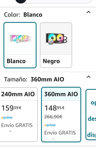 Corsair iCUE H150 Elite Kit de refrigeración por 148,80€.