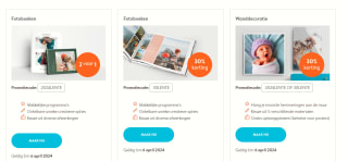 2 voor 1 óf 30% korting op fotoboeken/wanddecoratie dmv code bij Albelli