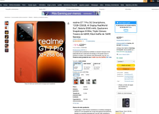 Móvil Realme GT 7 Pro 5G 12GB+256GB por solo 620,84€