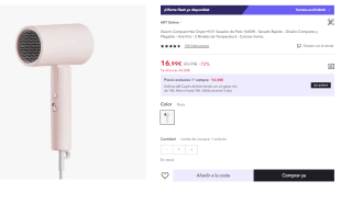 Secador de pelo Xiaomi Mi Compact Hair Dryer H101 por 16.99€ (Cuenta Nueva 8.5€)