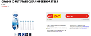 Oral-B Opzetborstels iO Ultimate Clean 6 stuks voor €24,99 bij Kruidvat