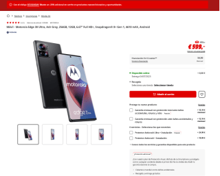 Móvil Motorola Edge 30 Ultra 256GB 12GB 6.67" Full HD+ por 599€