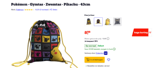 Cyp Brands Pokemon Gymtas (43cm) voor €8,98 bij Bol