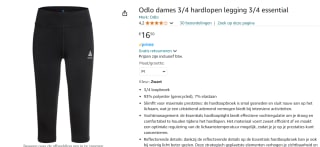Odlo 3/4 Essential Dames hardloopcapri voor €16,50 bij Amazon