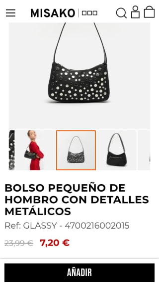 Glassy Bolso pequeño con detalles metálicos por 7,20€.