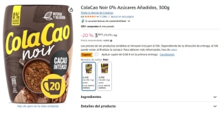 ColaCao Noir 0% Azúcares Añadidos, 300g por 3,42€ y Cacao Pure por 3,33€