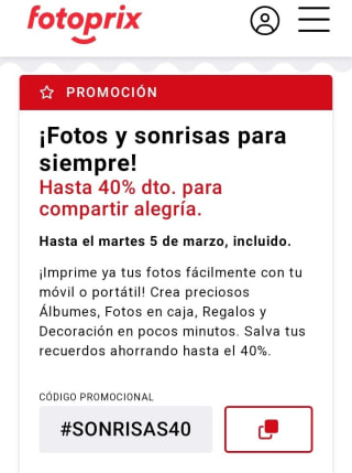 Hasta -40% en Fotos desde Fotoprix.