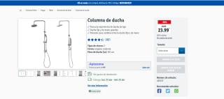 Columna de ducha redonda o cuadrada por 23,99€