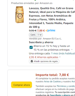 Paquete de 500 g de café en grano Lavazza Qualità Oro Perfect Symphony. Por 7€