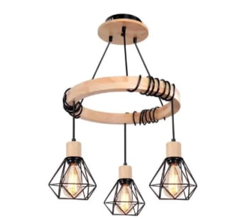 Suspension Cage en Métal - WOTTES - Style Rétro - 3 Tête - Noir à 70,99€