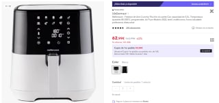 Mellerware Freidora Aire Crunchy! Plus frie sin aceite capacidad 5,5L por 62,99€ (cuenta nueva por 50,99€)