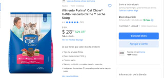 Purina Cat Chow Gatito Pescado Carne Y Leche 500g por $28