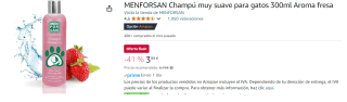 Champú muy suave gatos 300 ml MENFORSAN por 3.99€