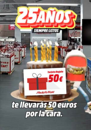 Mediamarkt si cumples hoy 25 años te dan 50€
