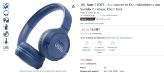 Auriculares JBL Tune 510BT por $649 en Amazon