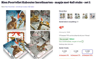 Diverse Kerstkaarten 20 stuks vanaf €3,93 bij Bol.com