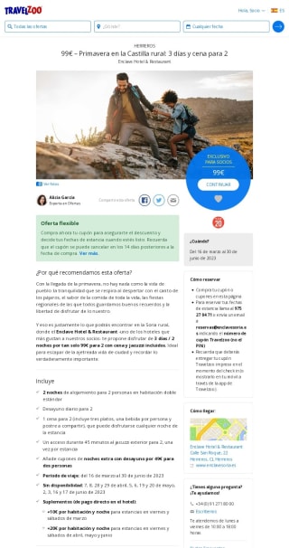 Castilla Rural en Primavera 3 días + Cena para 2 por 99€ para 2 personas.