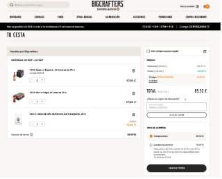 Regalo 6 copas de caña cerveza por compras superior a 60€ en Bigcrafters