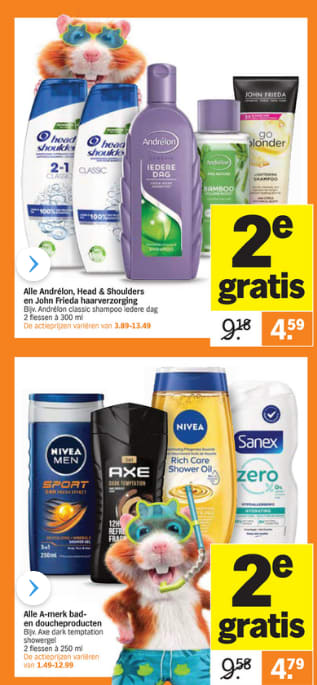Heel veel producten de 2e gratis bij de AH