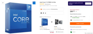 Procesador Intel Core i7-12700K 3.6 GHz por 289,90€