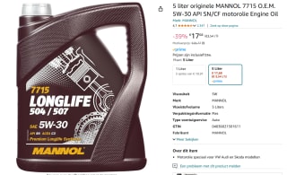 5 Liter MANNOL volledig synthetische premium motorolie voor €17,68 bij Amazon