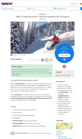 Tirol 3 días Relax y nieve para 2 desde 198€.