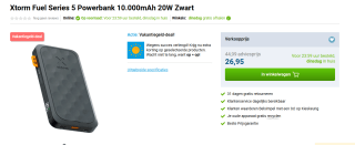 XTORM 277555 Powerbank Fuel 10K Zwart voor €26,95 bij Belsimpel