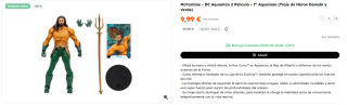McFarlane DC Aquaman 2 Película 7" Aquaman (Traje de Héroe Dorado y Verde) por 9,99€