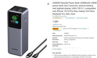 UGREEN Nexode Power Bank 25000mAh 200W met 3 poorten voor €97,49 bij Amazon