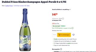 6 x DubbelFrisss Bubbelfrisss 0% champagne voor €14,99 bij Bol