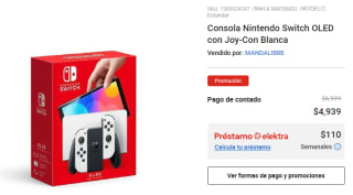Nintendo Switch OLED con Joy-Con por $4,198 en Elektra con PayPal