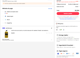 Garrafa Aceite de oliva SUAVE LA FLOR DE MALAGA PET TRANSP. ASA NEGRA 5L por 23,33€