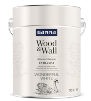 10 Liter GAMMA Wood&Wall krijtverf Wonderful White voor €30 bij de Gamma