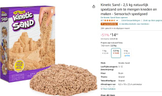 2,5 kg kinetic speelzand voor €14,82 via Amazon
