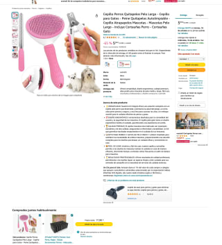 Cepillo Perros Quitapelos Pelo Largo incluye cortauñas por solo 5,99€