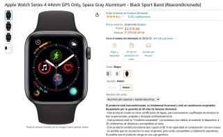 Apple Watch Series 4 44mm GPS a $2,576 en Amazon (Reacondicionado)
