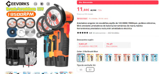 Amoladora angular sin escobillas, cepillo de 12V, 500W, 19500 rpm por 11,44€ nuevos usuarios