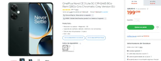 Smartphone OnePlus Nord CE 3 Lite 5G CPH2465 8Go Ram 128Go Gris Chromatic Grey Version EU à 199,99€