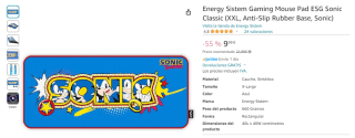 Alfombrillas gaming XXL de Sonic por 9,99€