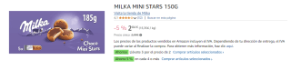 6 Unidades de Galletas rellenas leche cubiertas de chocolate Choco Mini Stars Milka 185 g. por 10.16€