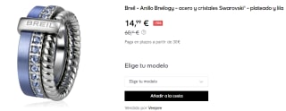 Anillo Breil Breilogy - acero y cristales Swarovski por 14.99€
