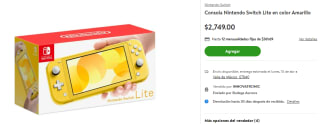 Nintendo Switch Lite por $1,992 en Bodega Aurrera con Cashi