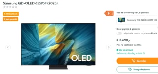 Samsung OLED S95F 65" Titanium, Zwart voor €2.698 bij Art & Craft