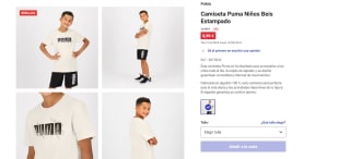 Camiseta Puma Niños Beis Estampado por 8,99€