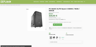 PC Sobremesa AMD Ryzen 5 5600G B450 16GB DDR4 500GB NVME 500W por 329€