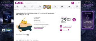 Lampara LED con sensor tactil Pokemon Snorlax y Pikachu de 25 cm por solo 29,99€