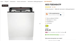 AEG Fvaatwasser SE94847P voor €879,20 bij Expert