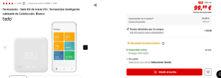 Termostato Tado Kit de inicio V3 , Termostato Inteligente cableado de Calefacción por 89,99€